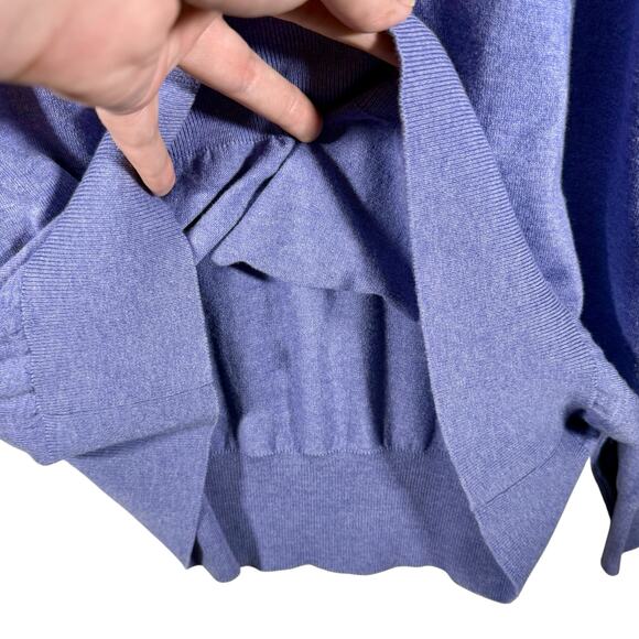 Peter Millar Men's XL Crown Soft Cotton & Silk Blend Purple Quarter Zip Sweater - Picture 8 of 9